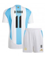 Argentina Angel Di Maria #11 Hjemmedraktsett Barn Copa America 2024 Korte ermer (+ bukser)